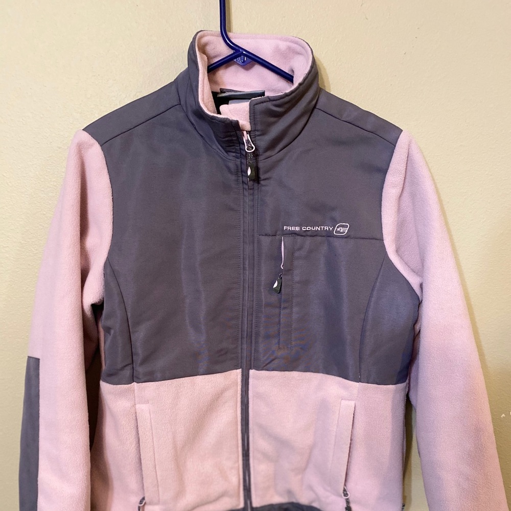 Free Country Fleece Shell Jacket Pink/Grey